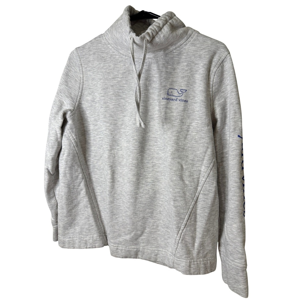 Vineyard Vines Womens Shep‎ Shirt Funnel Neck Sweatshirt Gray Whale Logo Small